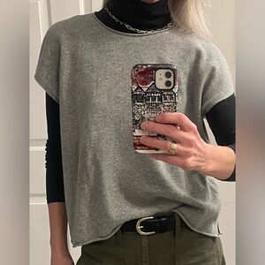 Eileen Fisher Light Gray Sweater Vest